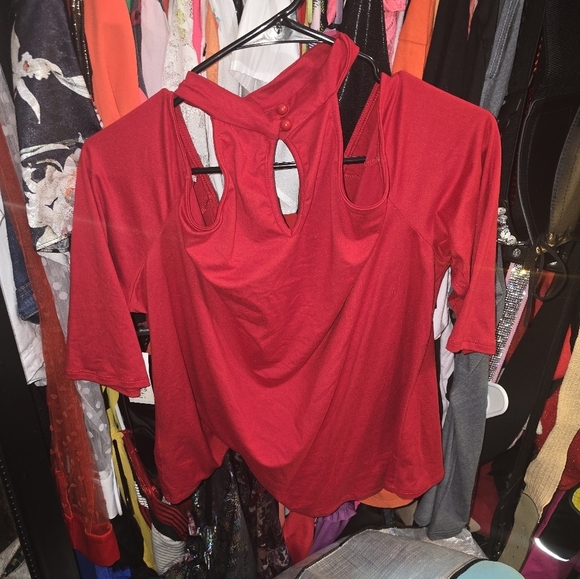 🍂🍁NWT Fashion to figure long sleeve choker top 2x - Picture 5 of 5